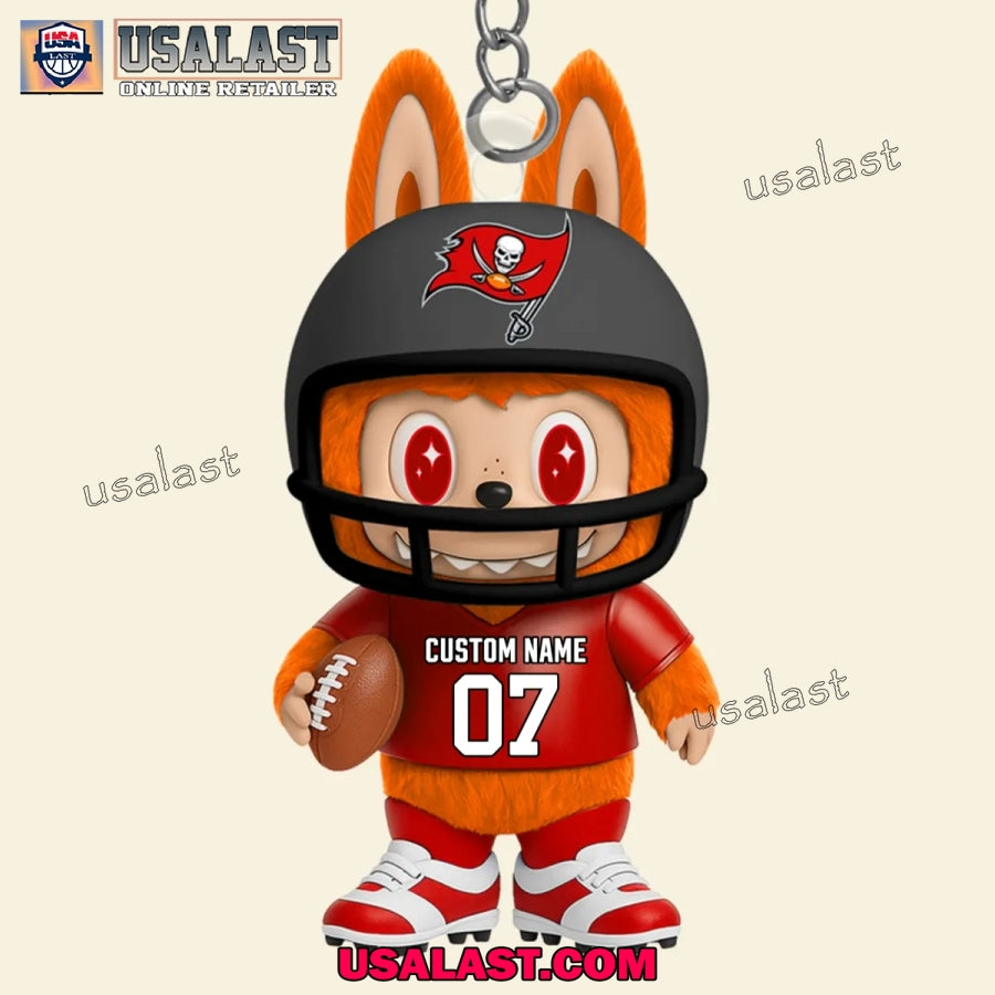 Tampa Bay Buccaneers x Labubu Monster Custom Acrylic Keychain, Decoration Ornament