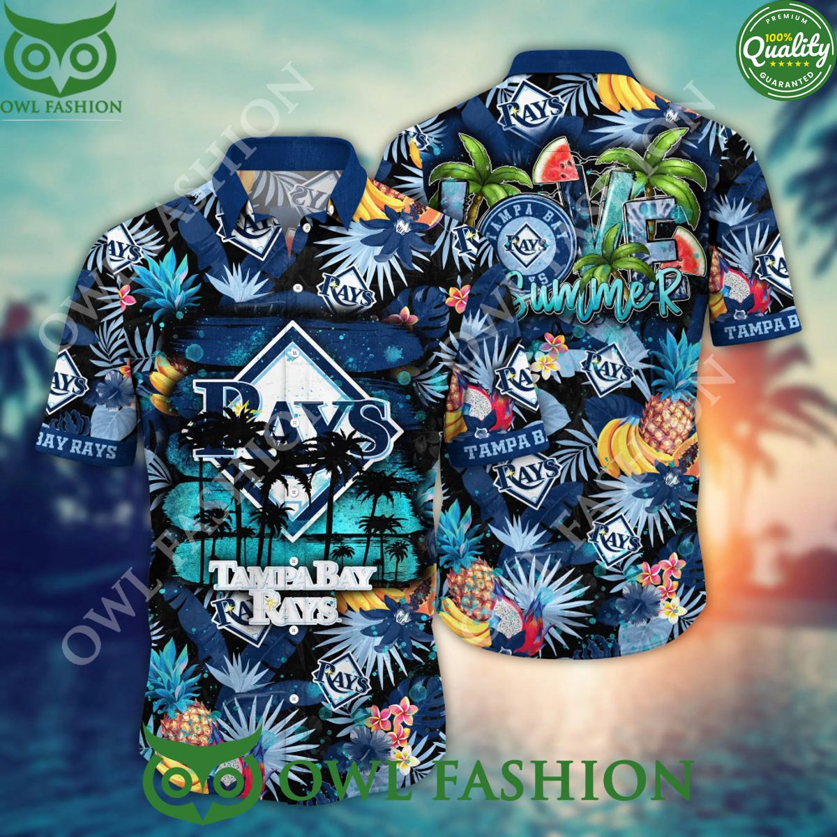 Tampa Bay Rays MLB Baseball Champion Limited Hawaiian shirt and shorts
