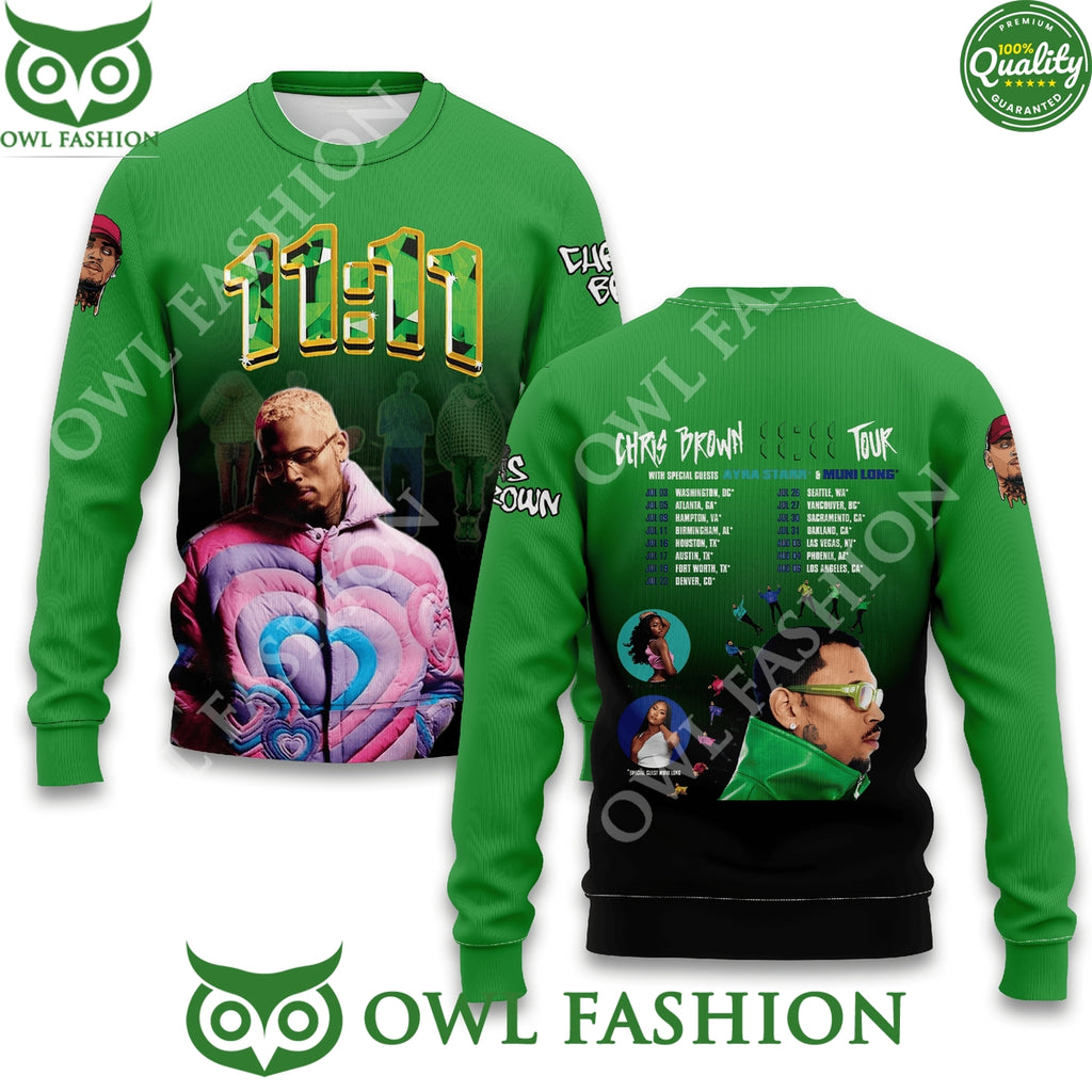 Chris Brown 11:11 Tour with Special Guest Ayra Stars 3D t Shirt