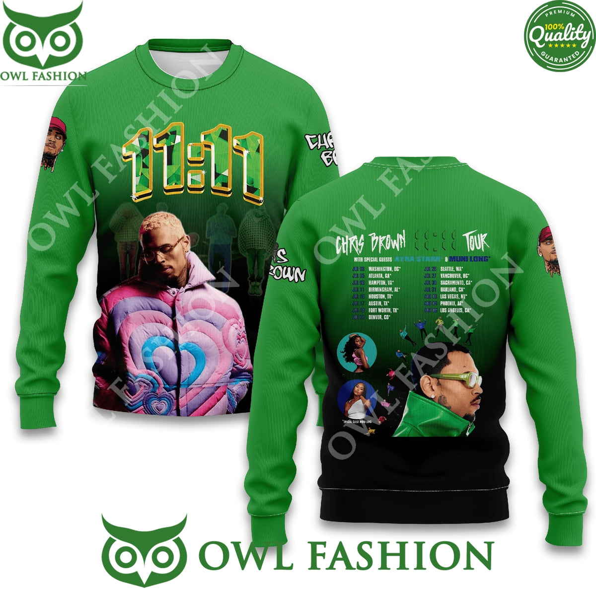 Chris Brown 11:11 Tour with Special Guest Ayra Stars 3D t Shirt