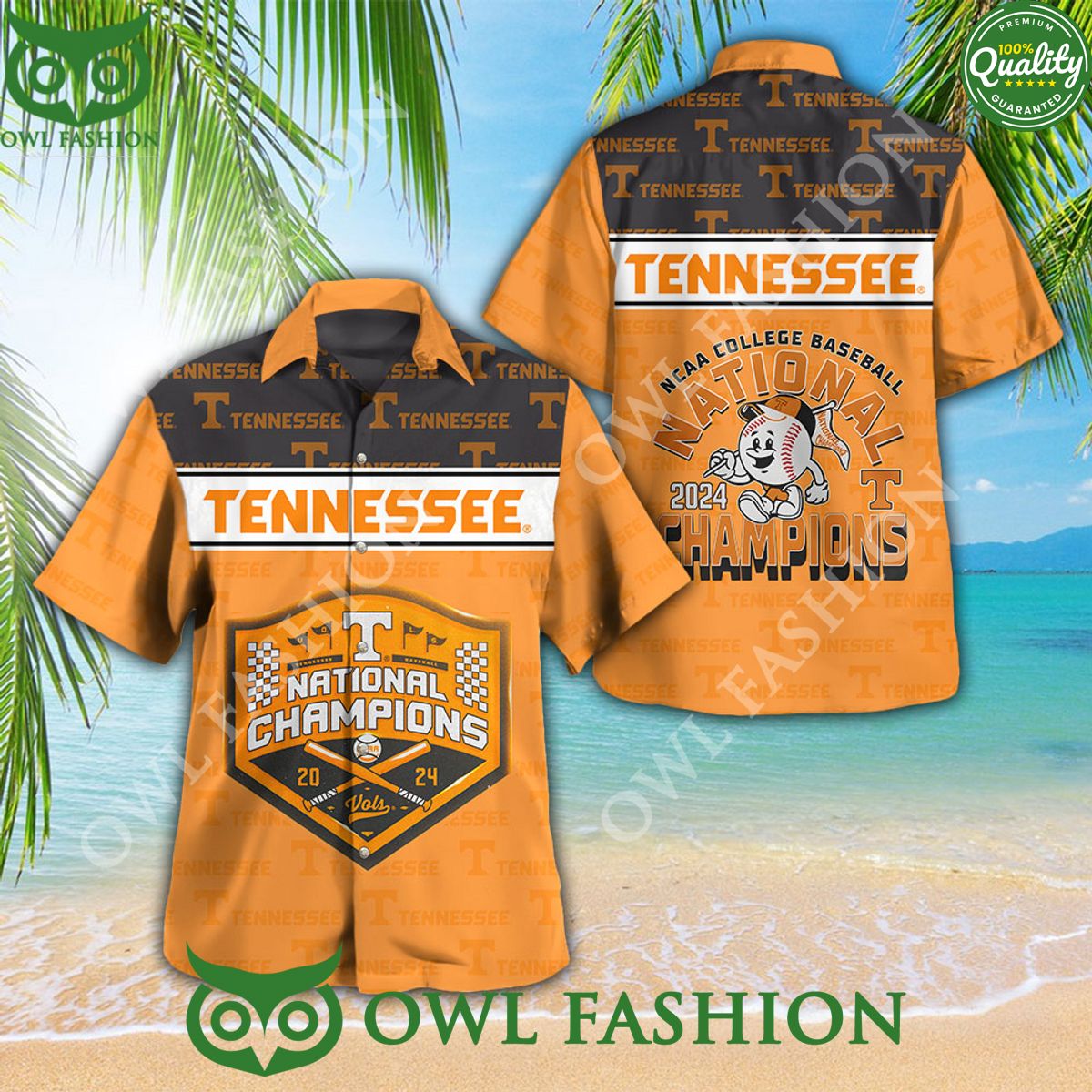 Tennessee Volunteers Baseball NCAA 3D Hawaiian Shirt Short