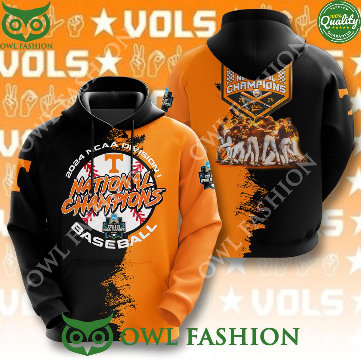 Tennessee Volunteers National Champions NCAA Baseball 3D Tshirt Hoodie