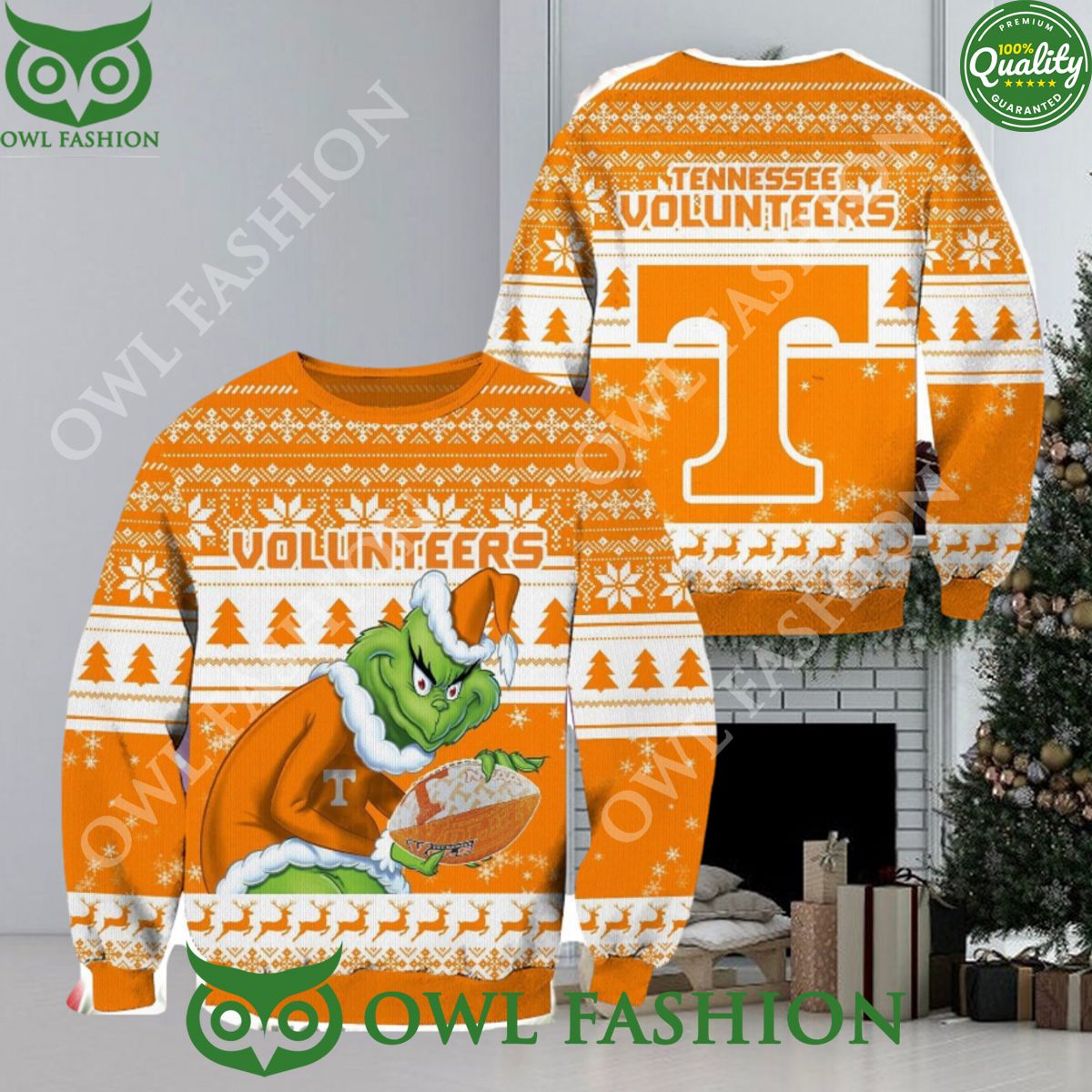 Tennessee Volunteers NCAA Grinch Hug Logo Ugly Christmas Sweater Jumper Special