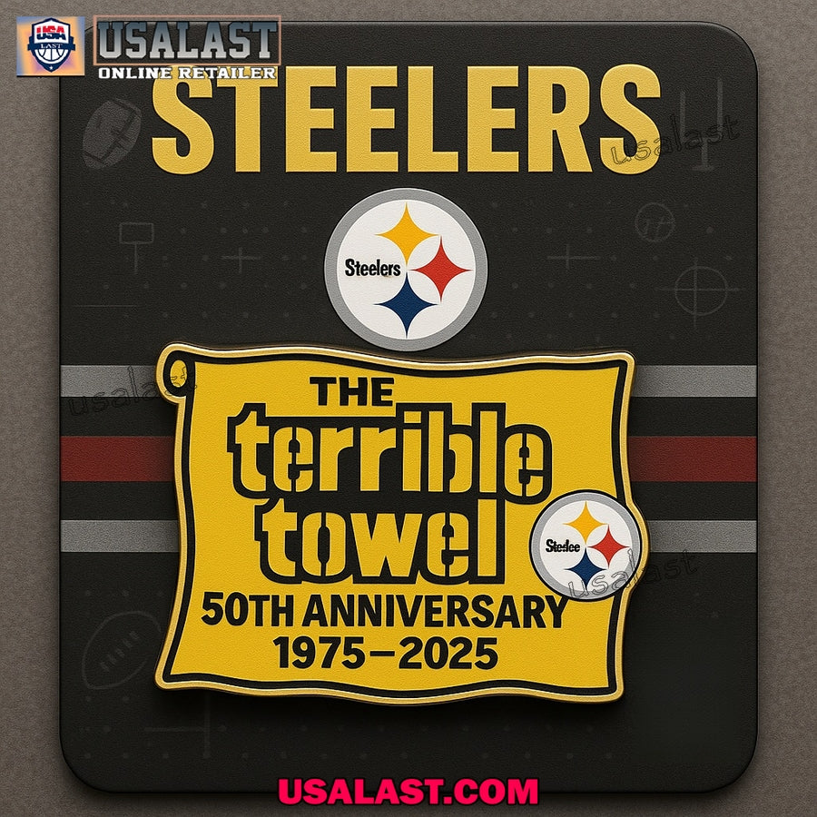 Terrible Towel 50th Anniversary Custom 3D Car Badge Sticker