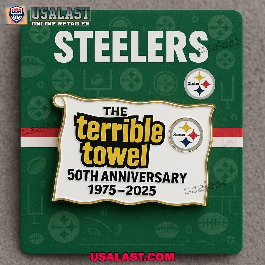 Terrible Towel 50th Anniversary Custom 3D Car Badge Sticker