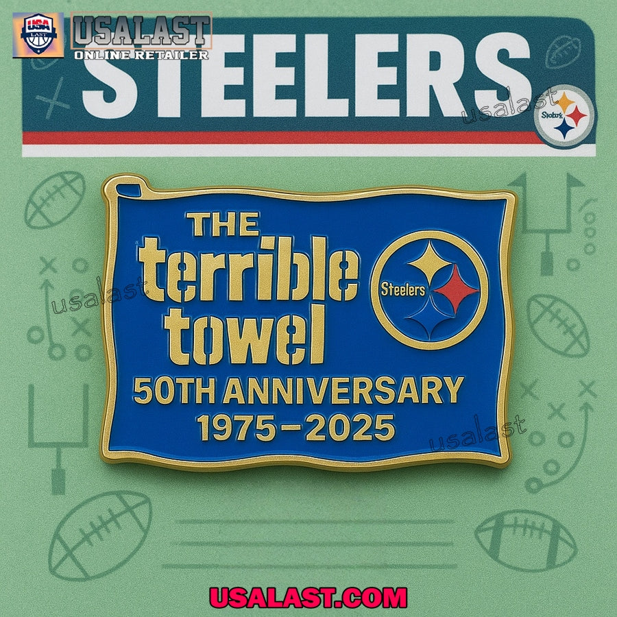 Terrible Towel 50th Anniversary Custom 3D Car Badge Sticker