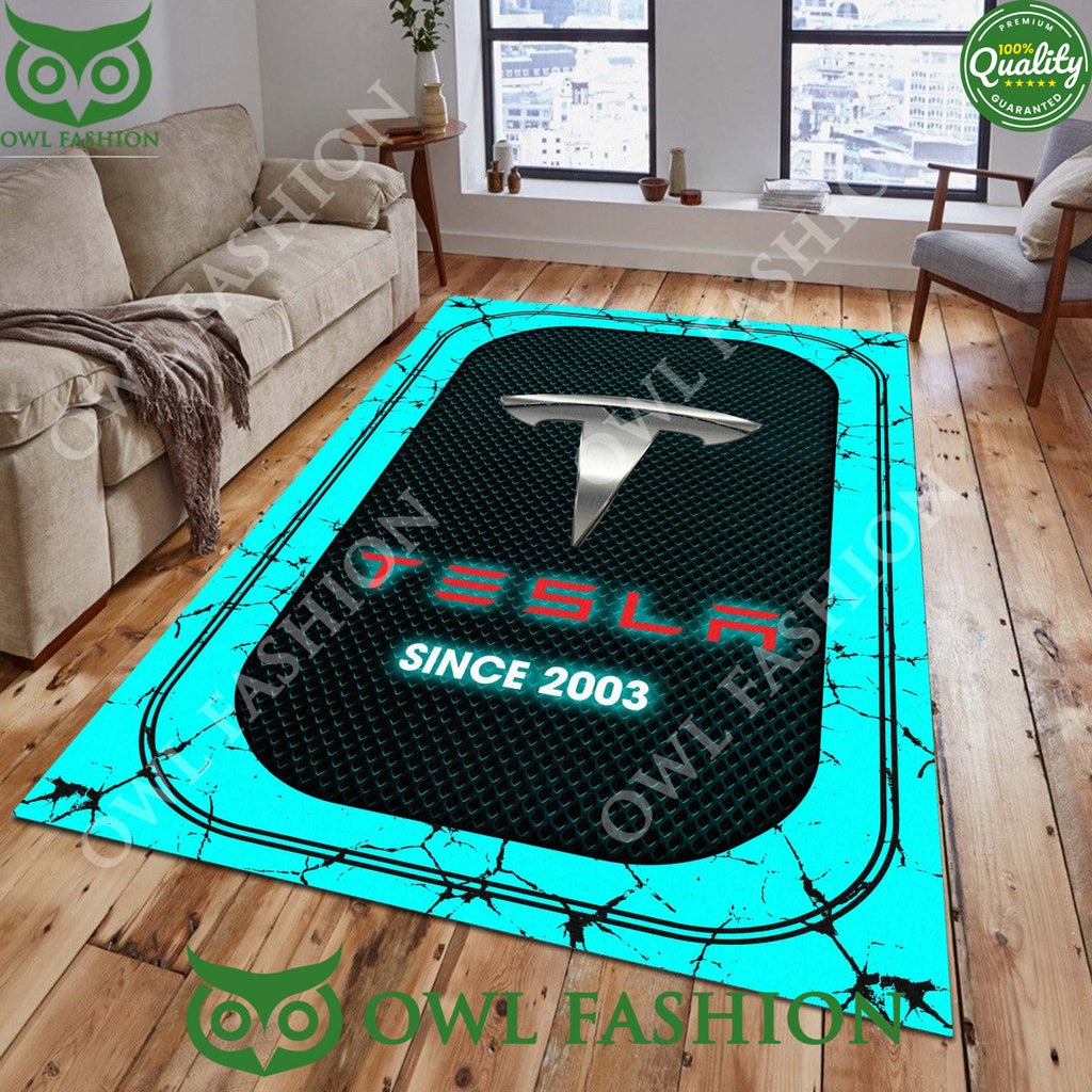 Tesla 2003 Luxury Car Lightning Rug carpet for living room