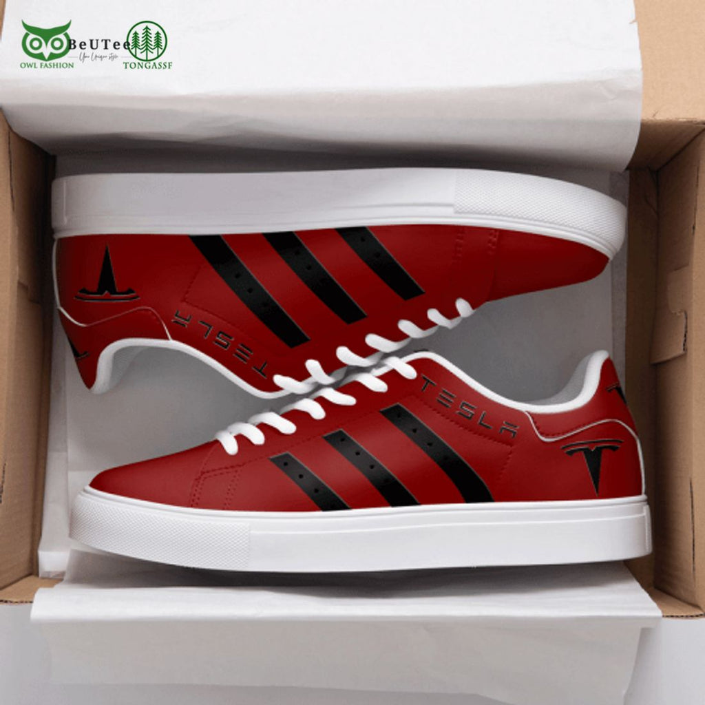 Tesla 3D Over Printed Red Black Stan Smith Shoes