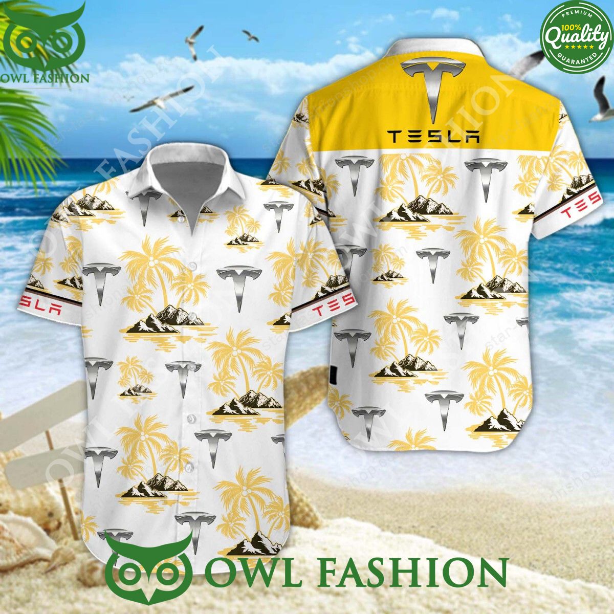 Tesla Electric Automobile Manufacturer Hawaiian Shirt Shorts