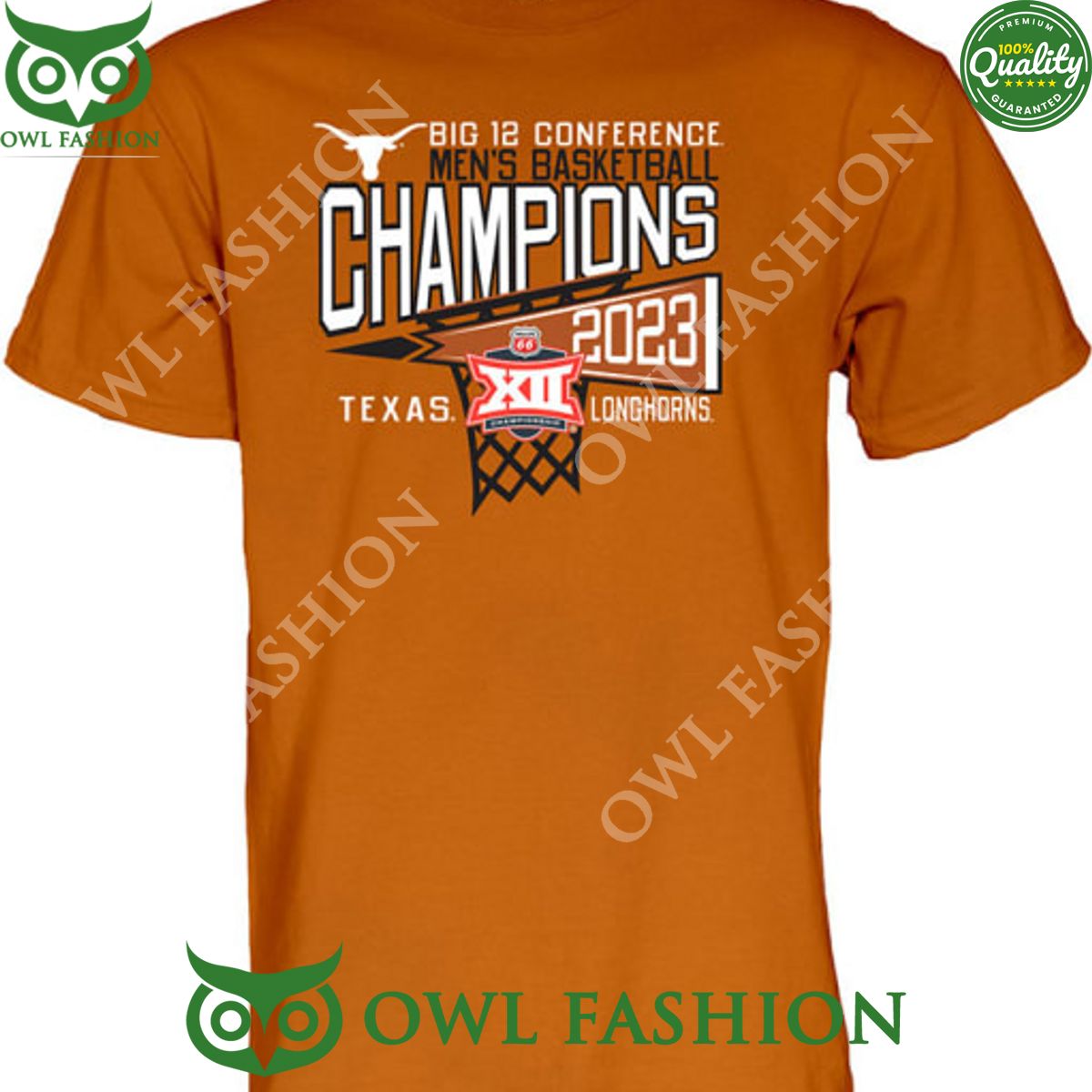 TEXAS LONGHORNS BURNT ORANGE 2023 BIG 12 TOURNAMENT CHAMPIONS LOCKER ROOM T SHIRT