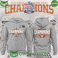 Texas Longhorns College Football Playoff 2025 Peach Bowl Champions Grey Hoodie