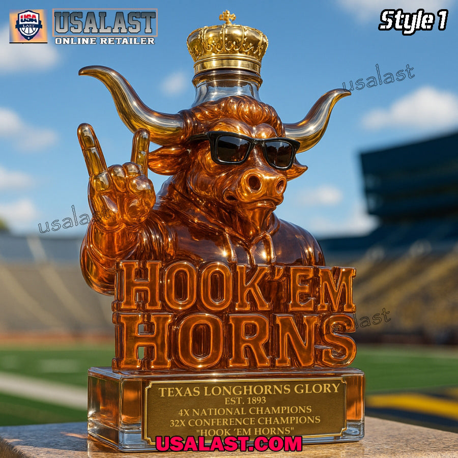 Texas Longhorns Glory Whiskey Bottle