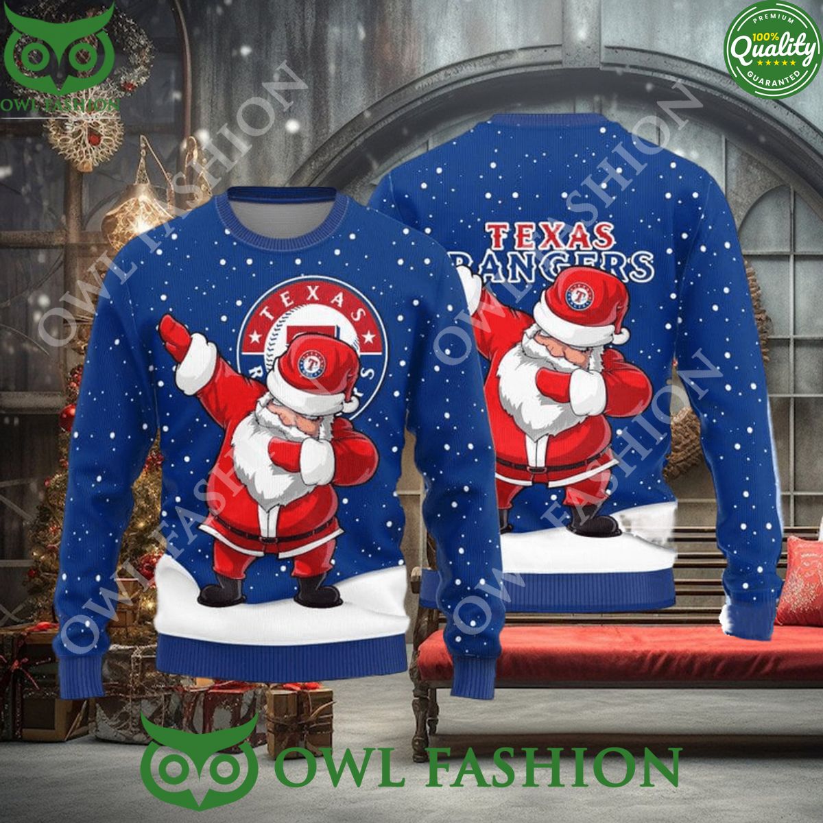 Texas Rangers Dab Santa Ugly Christmas Sweater Jumper