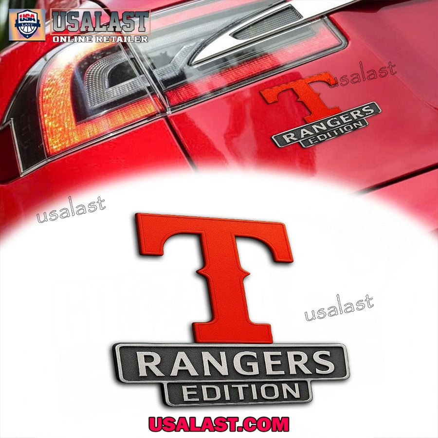 Texas Rangers Edition Custom 3D Car Badge Sticker