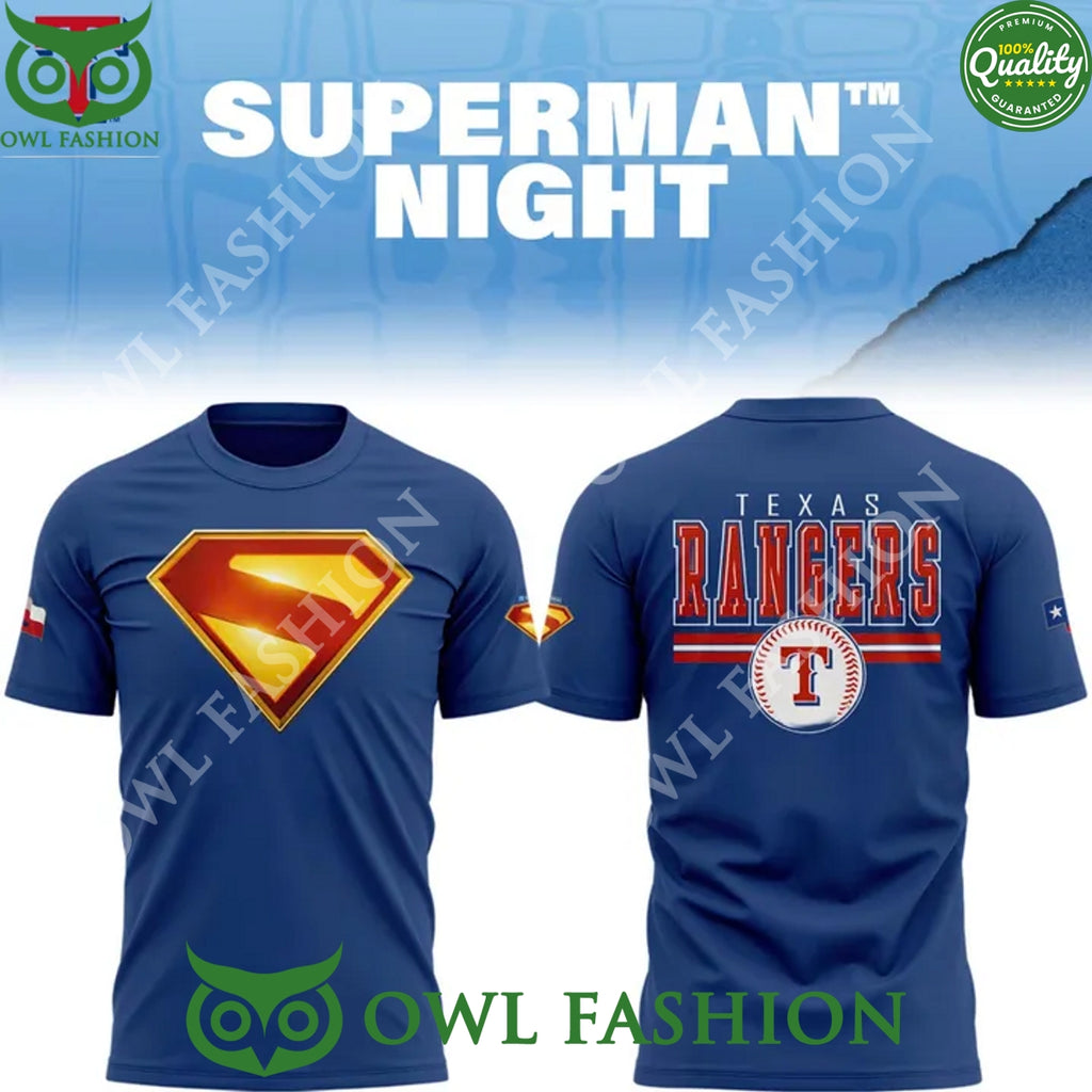 Texas Rangers Superman Night 2025 hoodie like a hero