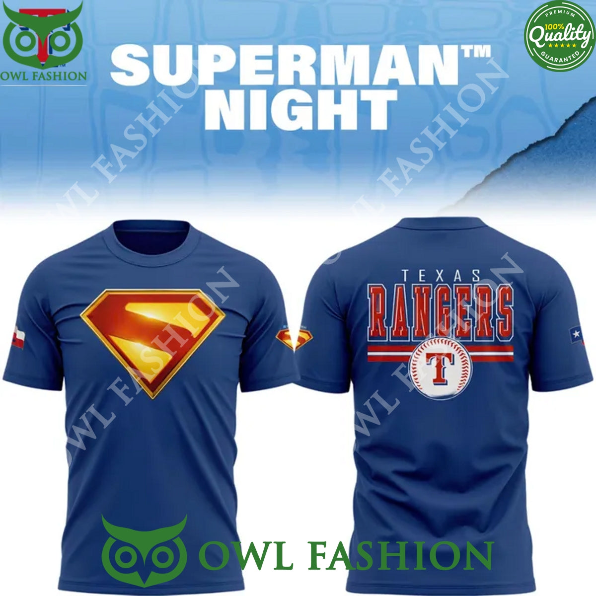 Texas Rangers Superman Night 2025 hoodie like a hero