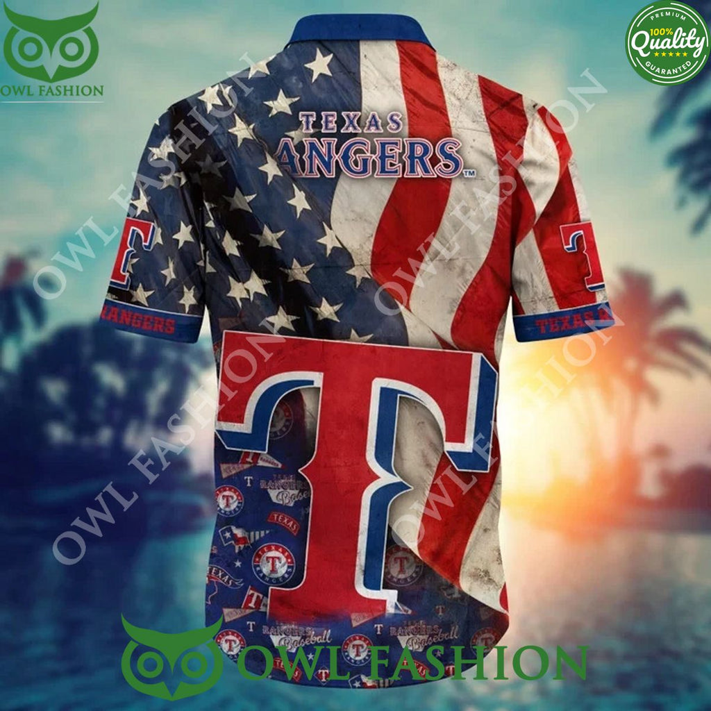 Texas Rangers USA Flag MLB Hawaiian Shirt Independence Day