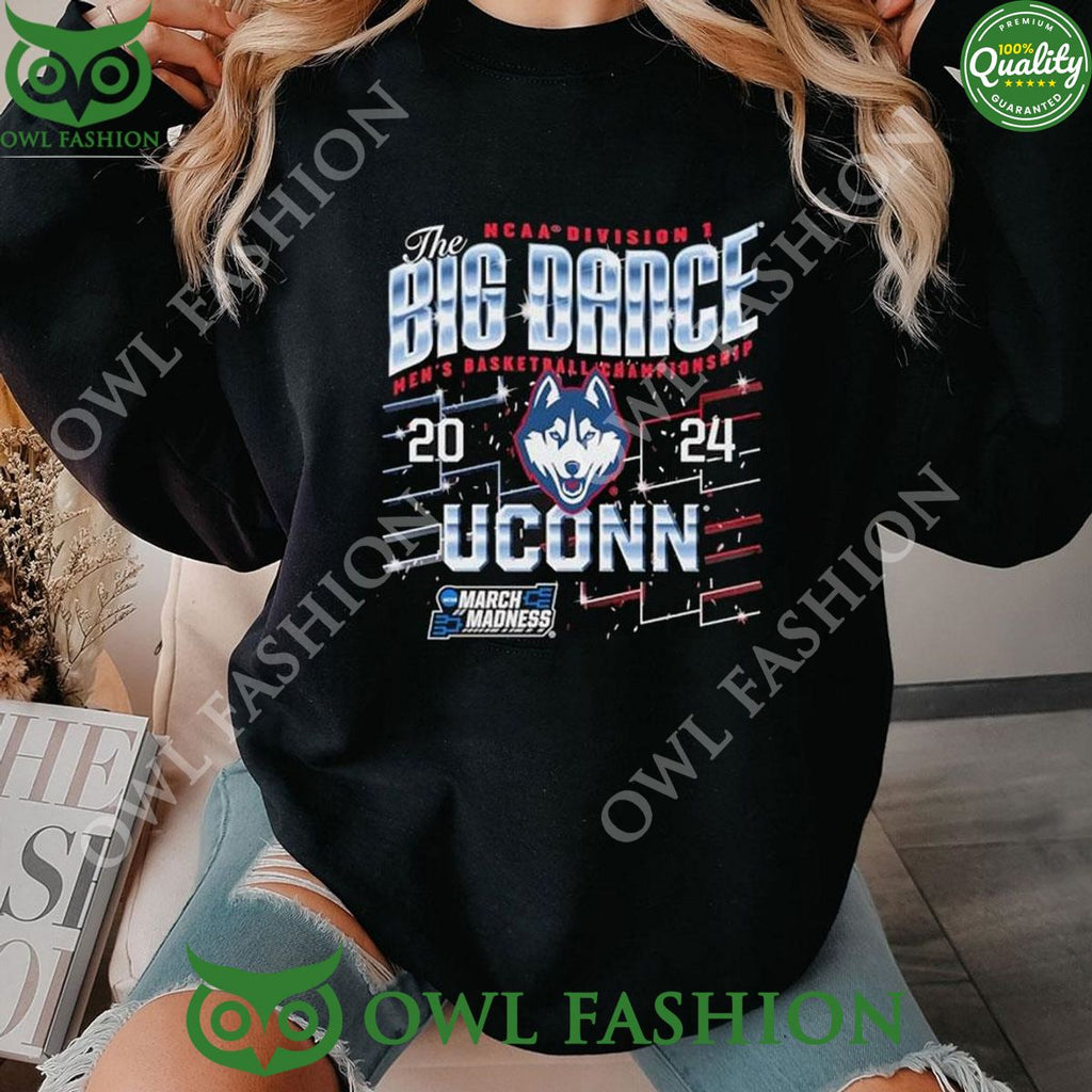 The Big Dance Men’s Basketball Championship 2024 Uconn Huskies Shirt Ladies Tee Hoodie