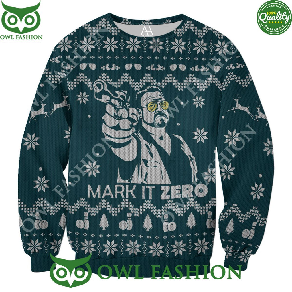 The Big Lebowski Make It Zero Cyan Premium Ugly Sweater