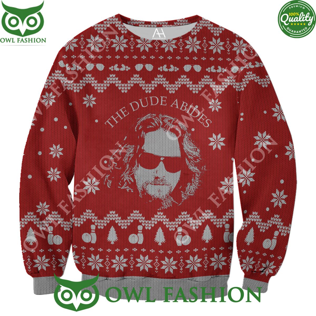The Big Lebowski The Dude Abides Premium Ugly Sweater
