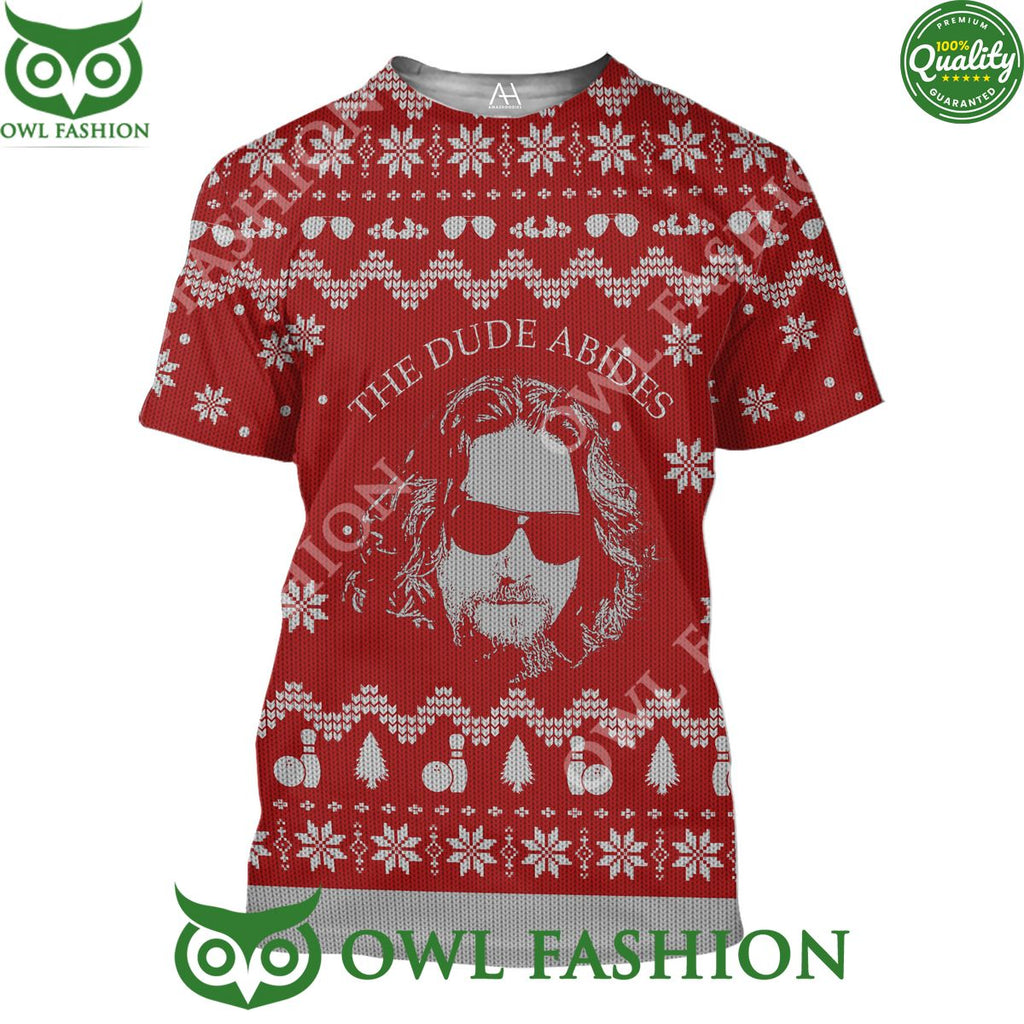 The Big Lebowski The Dude Abides Premium Ugly Sweater