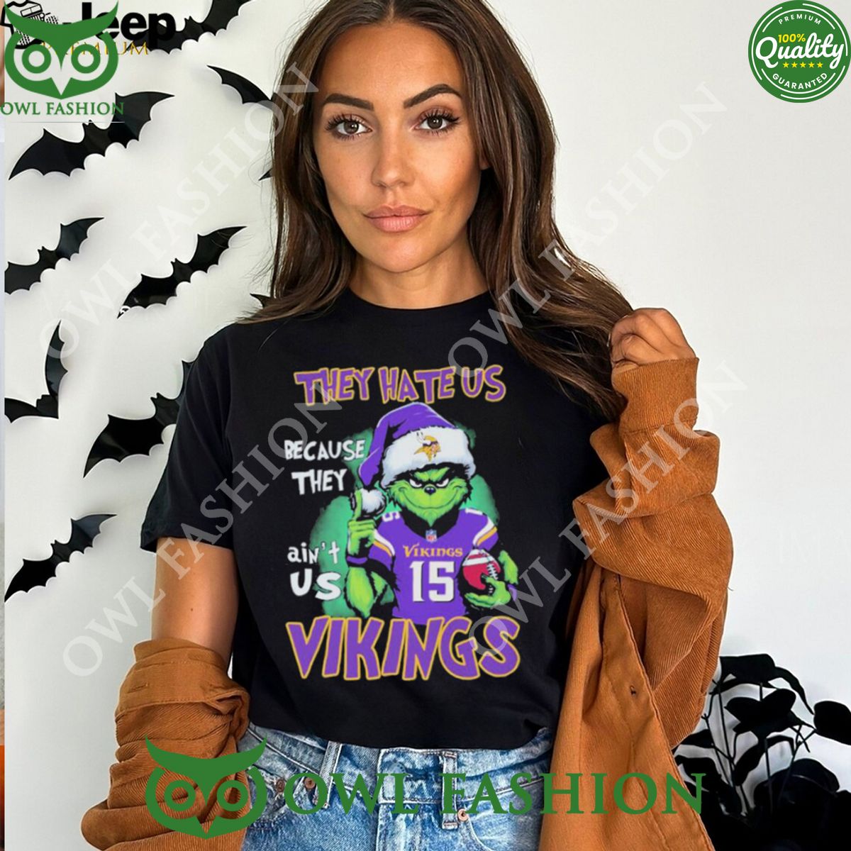 The Grinch Vikings Player The Hate Us Because They Ain’t Us Minnesota Vikings Football Christmas T shirt