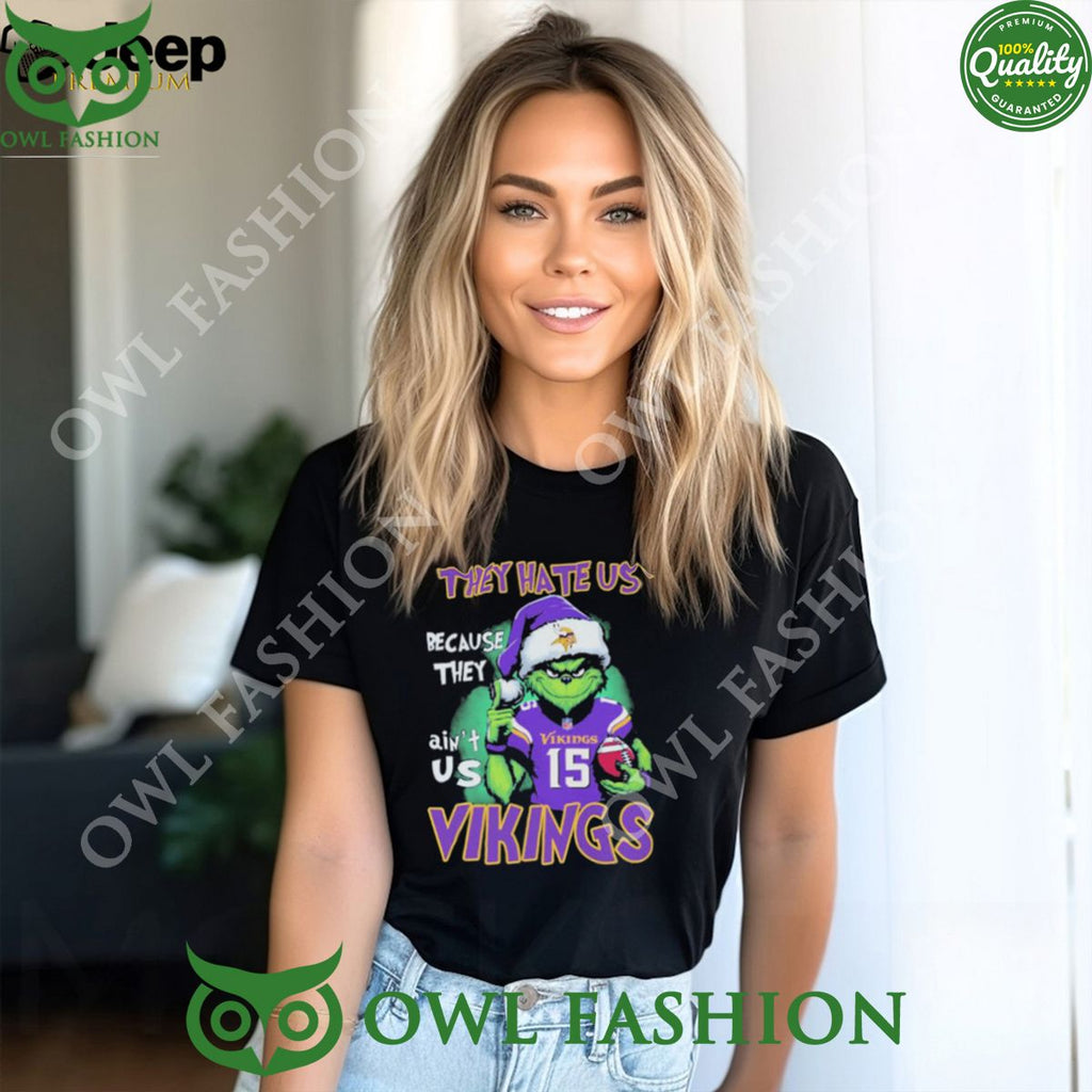 The Grinch Vikings Player The Hate Us Because They Ain’t Us Minnesota Vikings Football Christmas T shirt