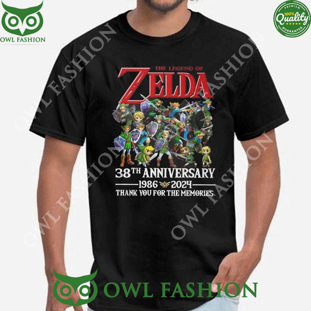 The Legends Of Zelda 38th Anniversary 1986-2024 Memories Hoodie Shirt