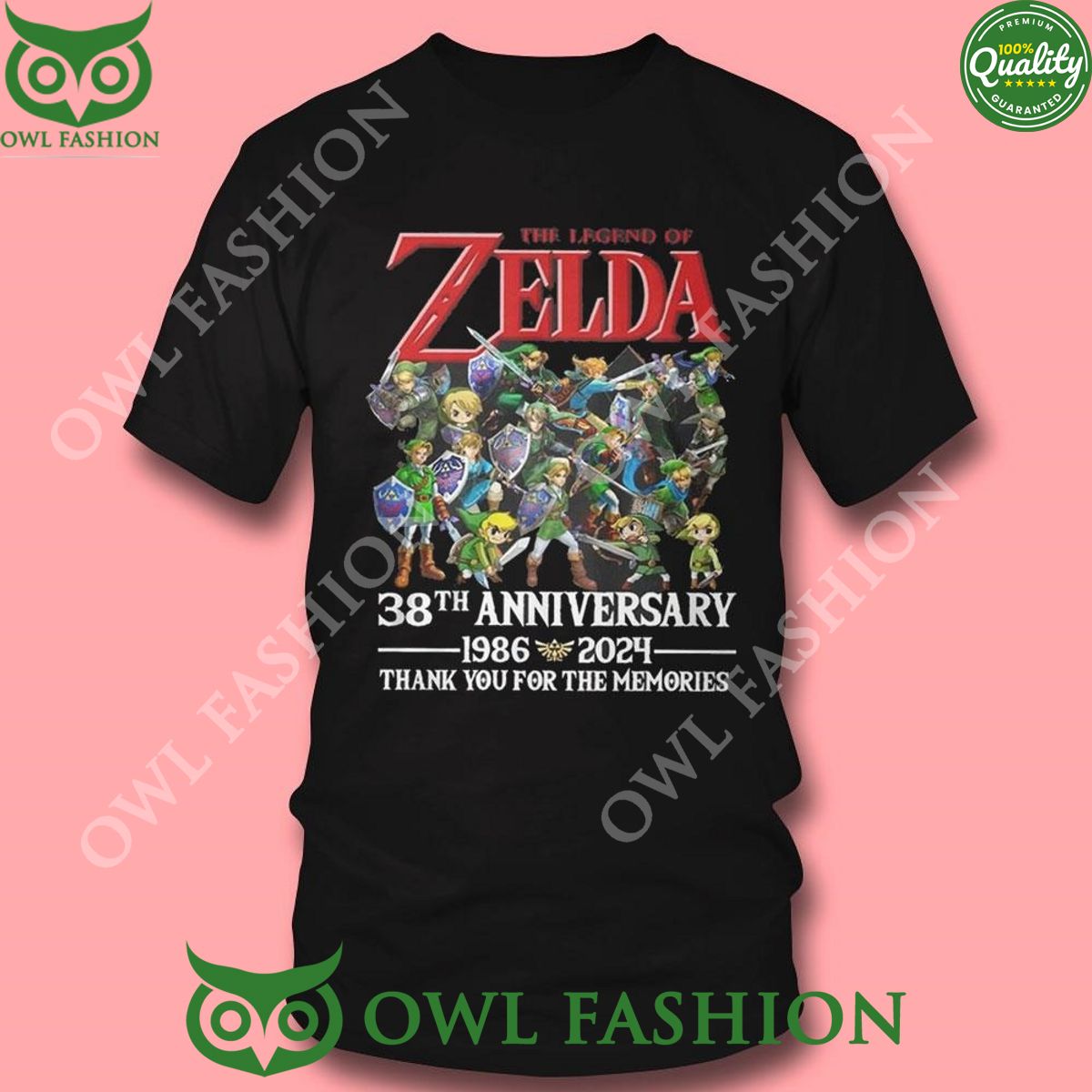 The Legends Of Zelda 38th Anniversary 1986-2024 Memories Hoodie Shirt
