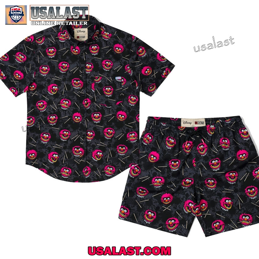The Muppets Drummer Black Hawaiian Shirt Beach Short