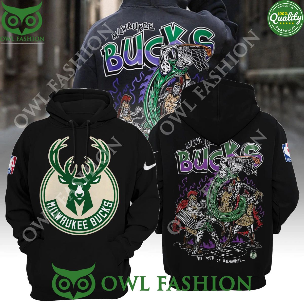 The Myth of Milwaukee Skull Bucks NBA Hoodie