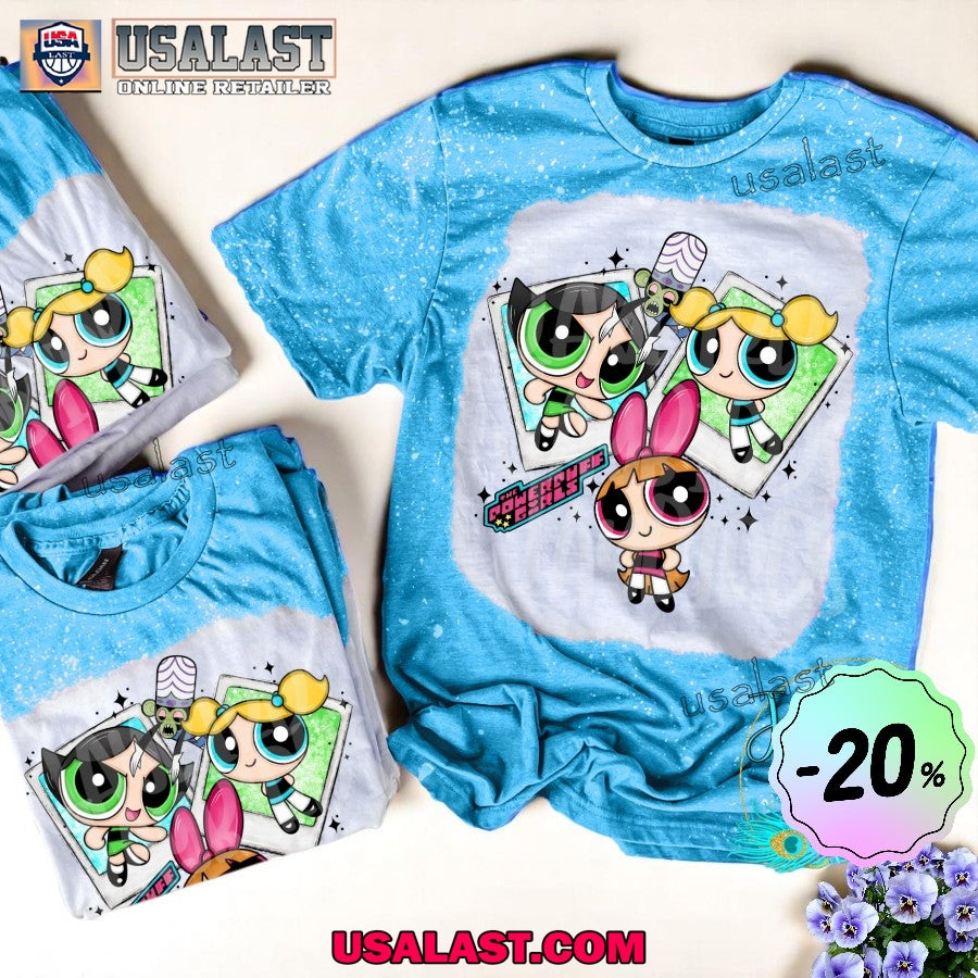 The Powerpuff Girls Women Bleached Tee Shirt