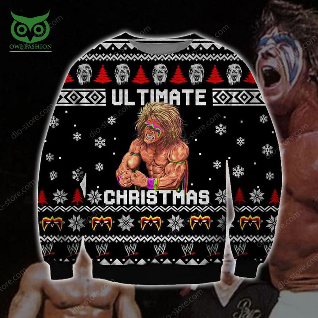 The Ultimate Warrior Knitting Pattern 3d Print Ugly Christmas Sweater Sweatshirt Christmas
