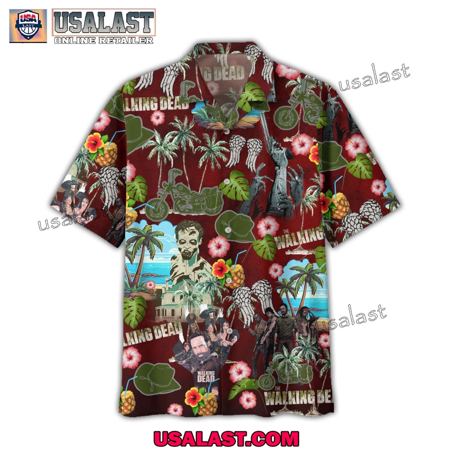 The Walking Dead Tropical Short Sleeve Button Shirt