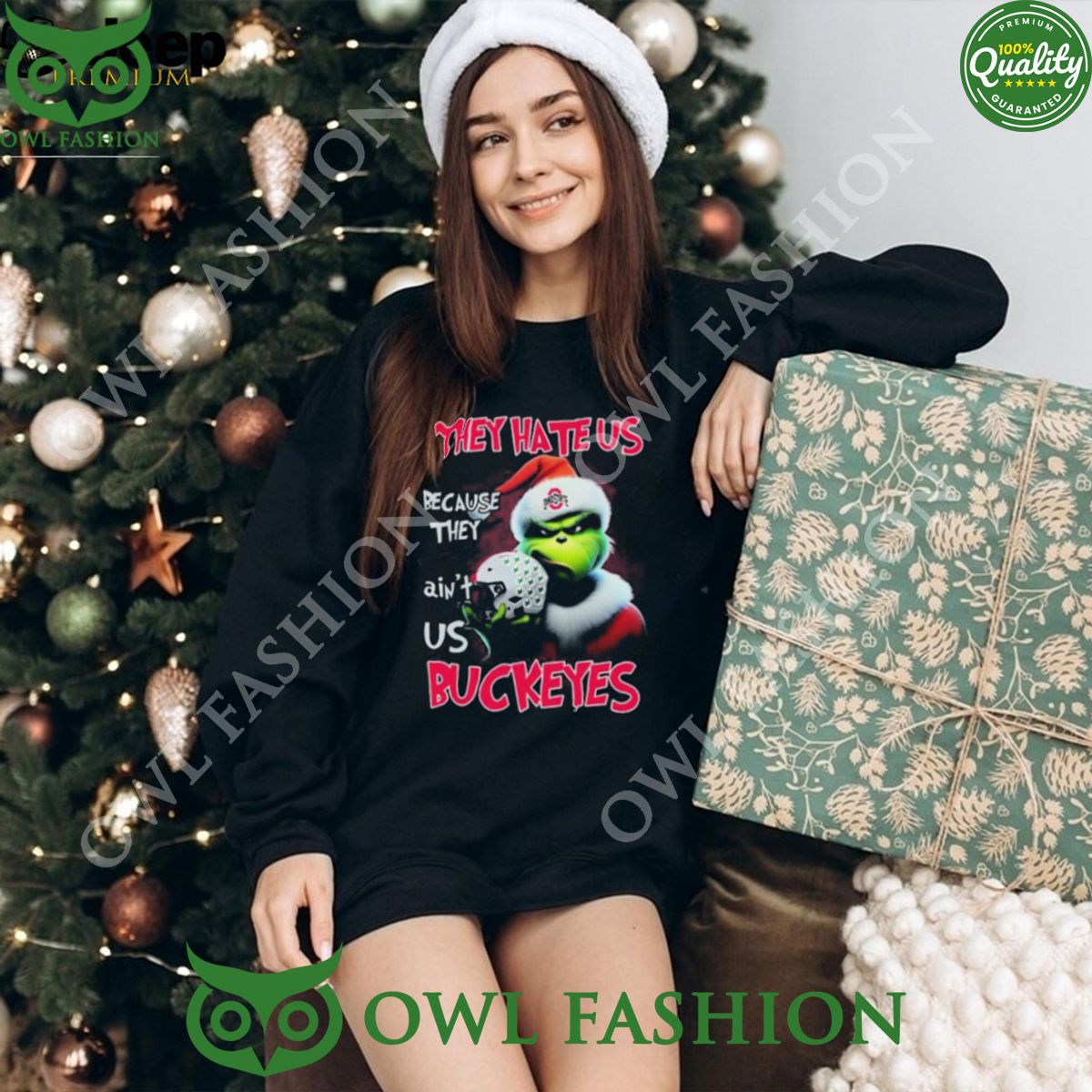 They Hate Us Because Ain’t Us Buckeyes Santa Grinch Christmas t Shirt