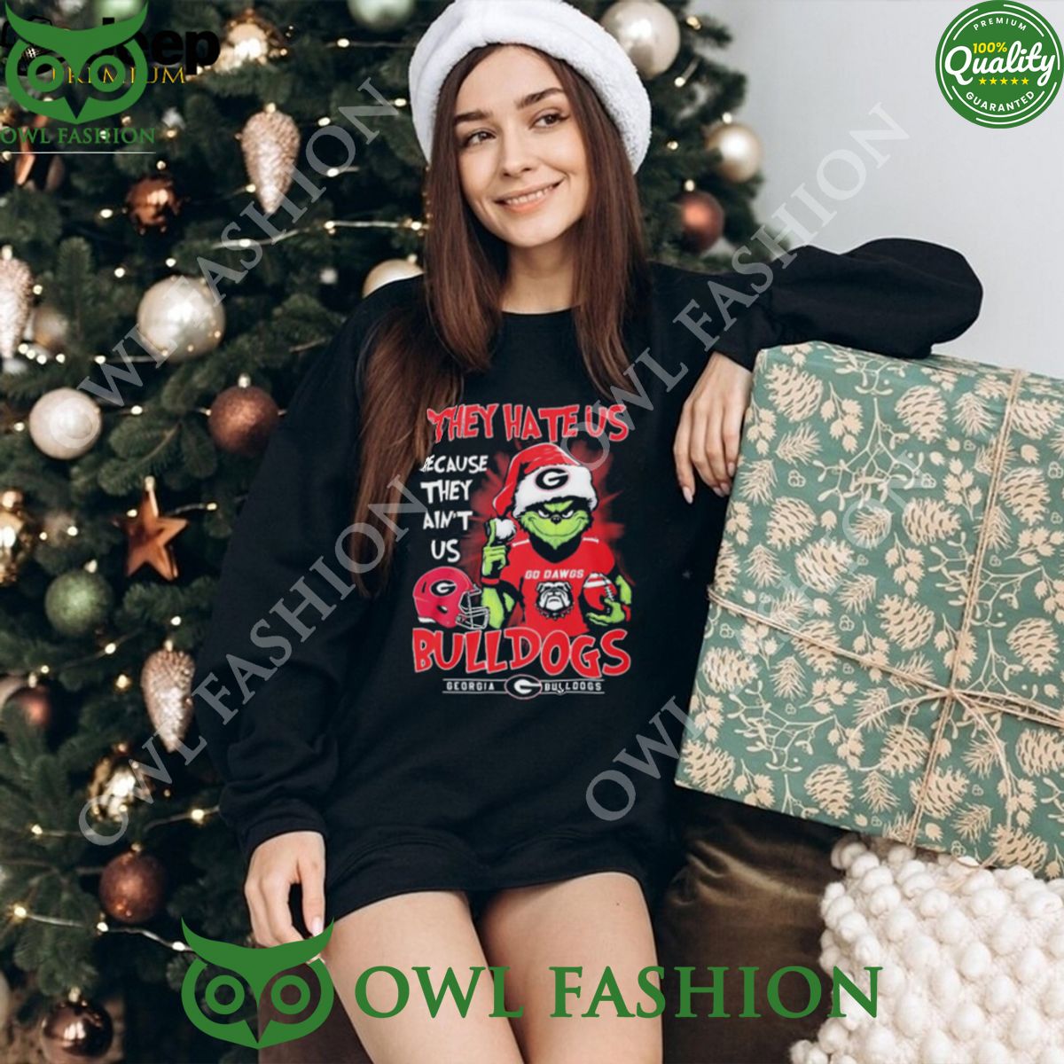 They Hate Us Because Ain’t Us Bulldogs Santa Grinch Christmas t Shirt