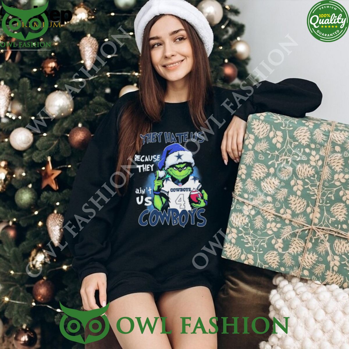 They Hate Us Because Ain’t Us Cowboys Santa Grinch Christmas t Shirt