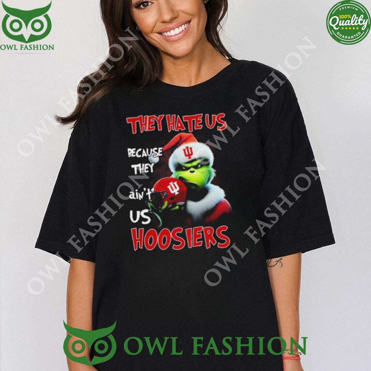 They Hate Us Because Ain’t Us Hoosiers Santa Grinch Christmas t Shirt