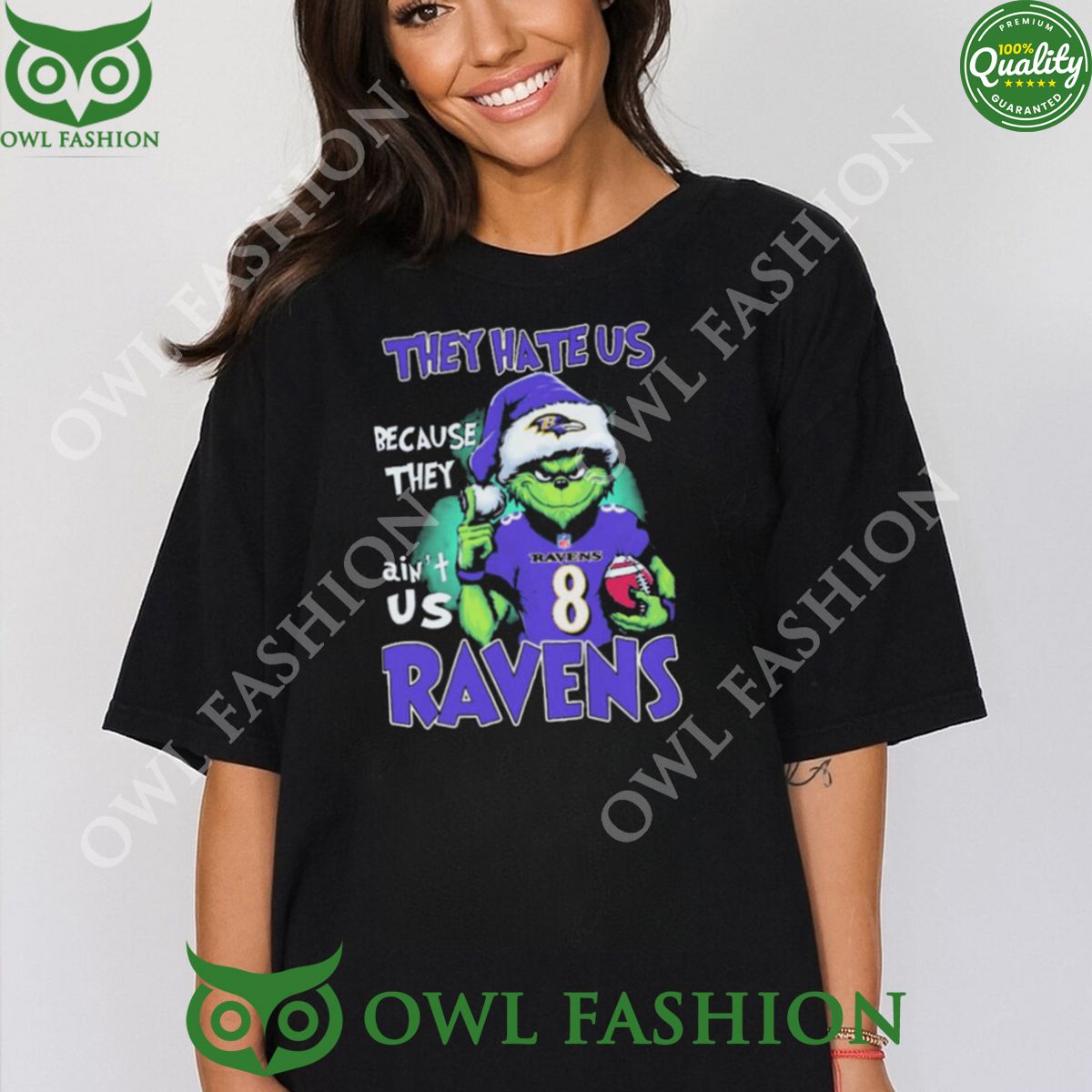 They Hate Us Because Ain’t Us Ravens Santa Grinch Christmas t Shirt