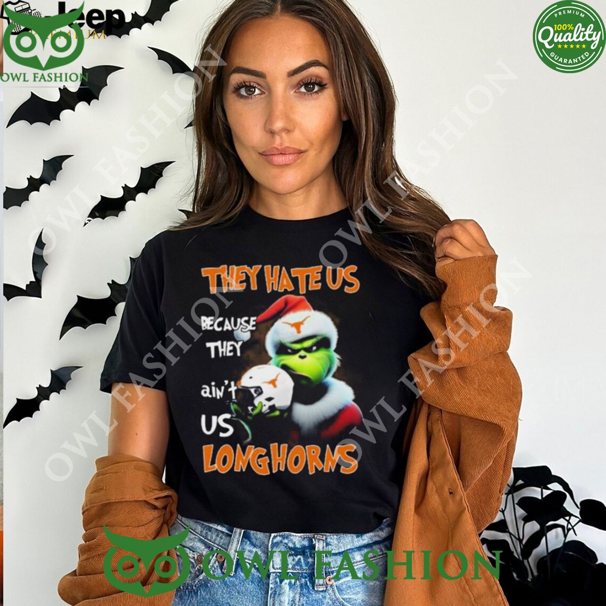 They Hate Us Because Ain’t Us Texas Longhorns Santa Grinch Christmas T-Shirt