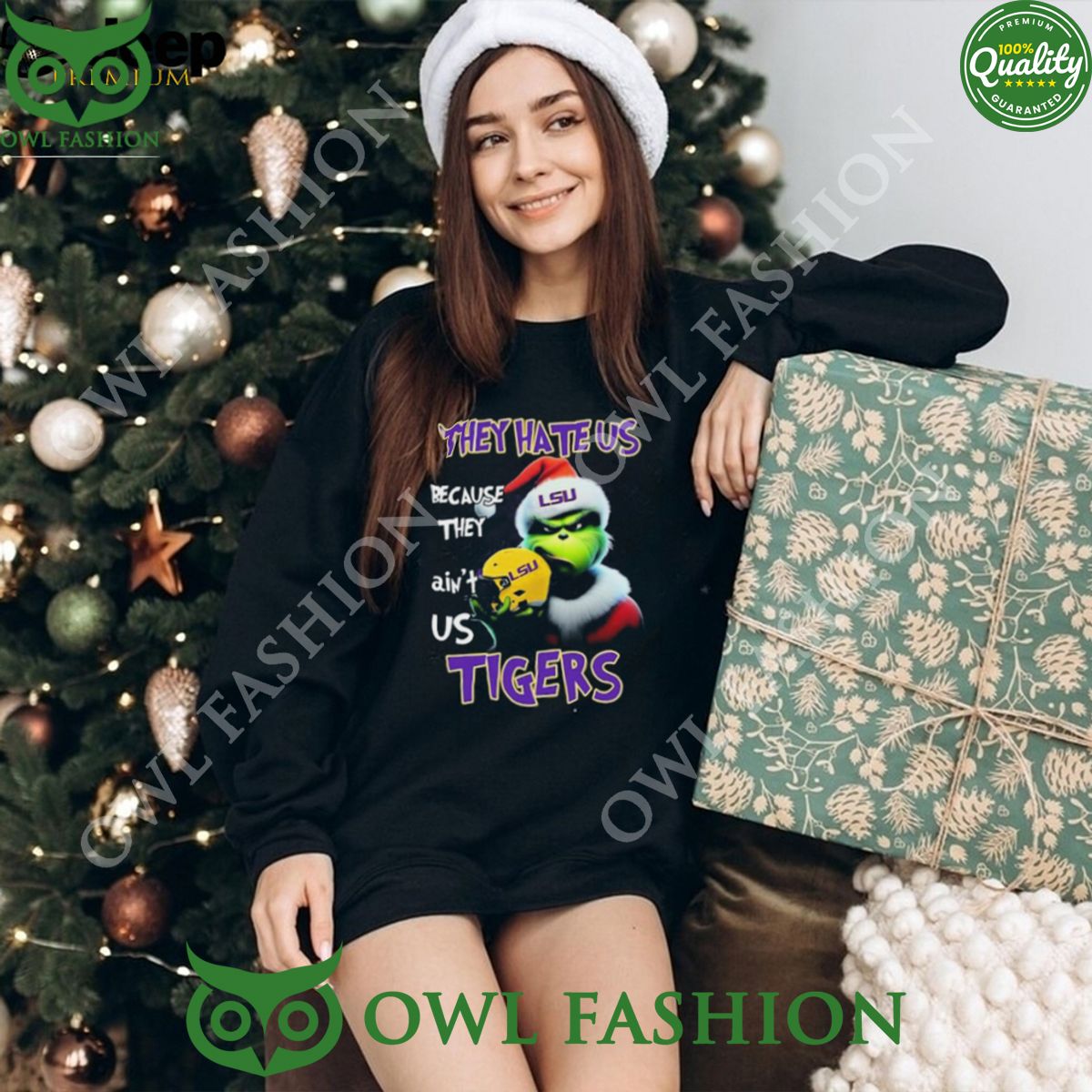They Hate Us Because Ain’t Us Tigers Santa Grinch Christmas t Shirt