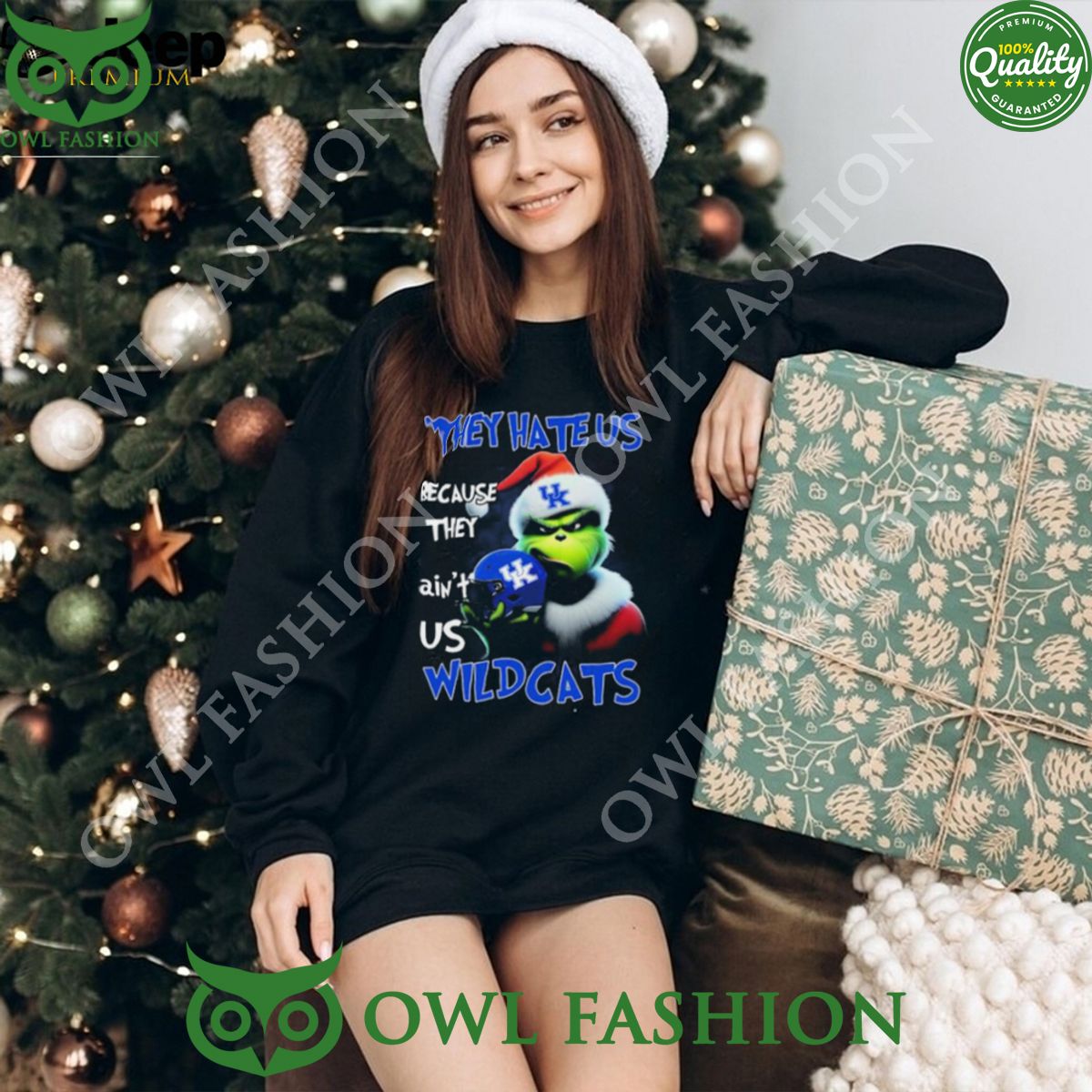 They Hate Us Because Ain’t Us Wildcats Santa Grinch Christmas t Shirt