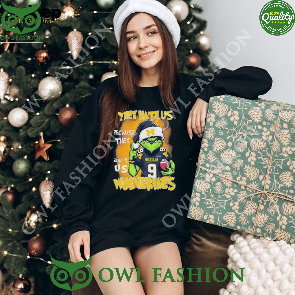 They Hate Us Because Ain’t Us Wolverines Santa Grinch Christmas t Shirt