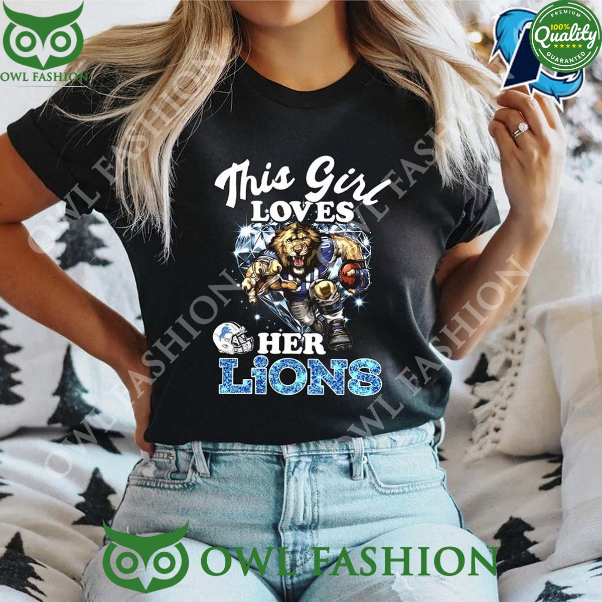 This Girl Love Her Detroit Lions Black Sweatshirt