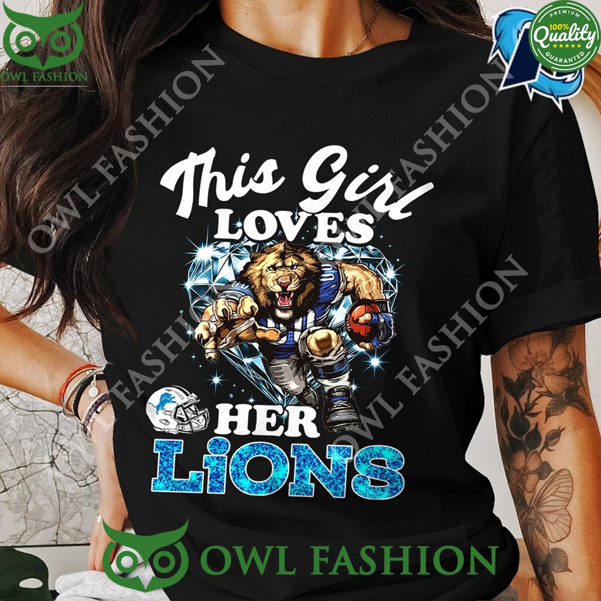 This Girl Love Her Detroit Lions Black Sweatshirt