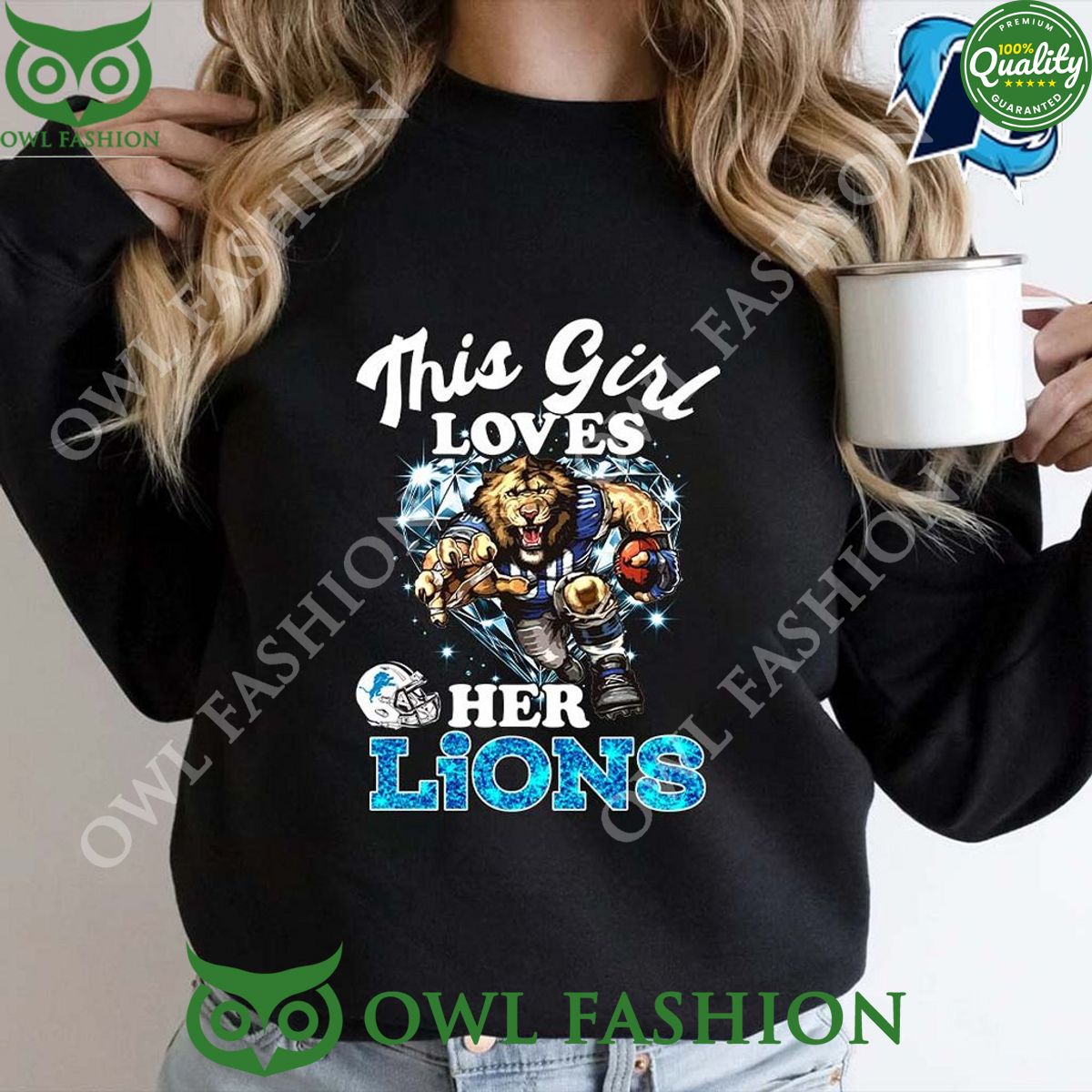 This Girl Love Her Detroit Lions Black Sweatshirt