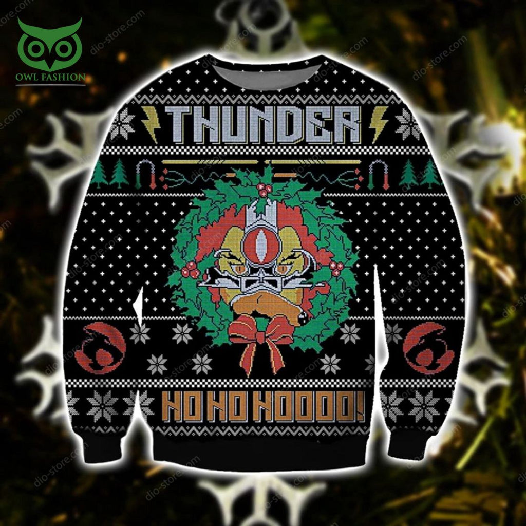 Thunder Ho Ho Ho Knitting Pattern 3d Print Ugly Christmas Sweater Sweatshirt Christmas