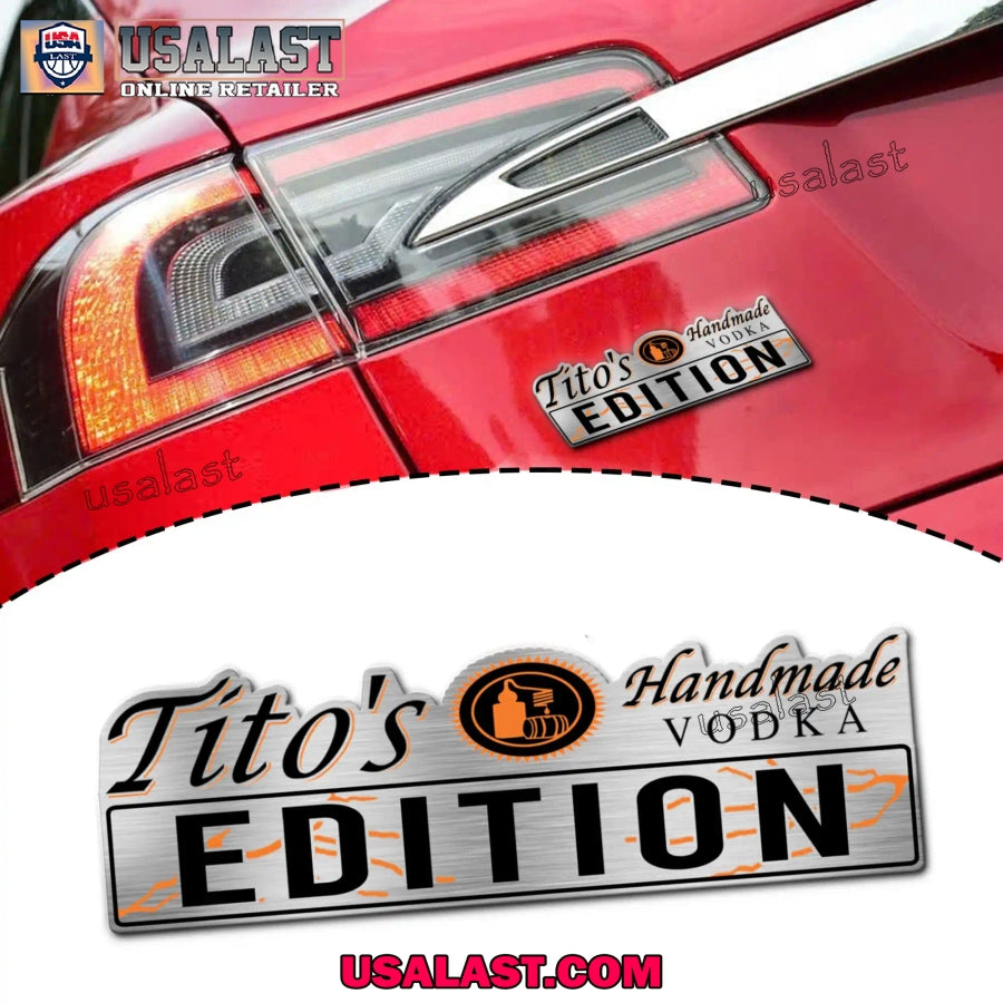 Tito’s Handmade Vodka Edition Custom 3D Car Badge Sticker