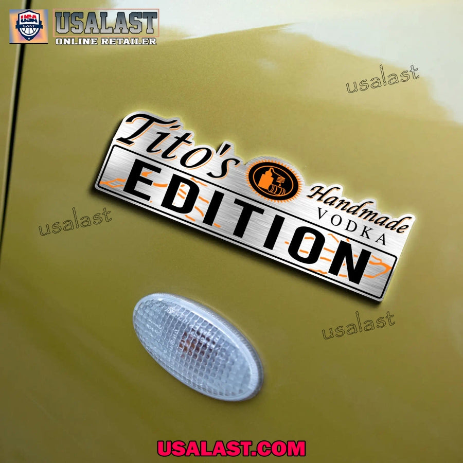Tito’s Handmade Vodka Edition Custom 3D Car Badge Sticker