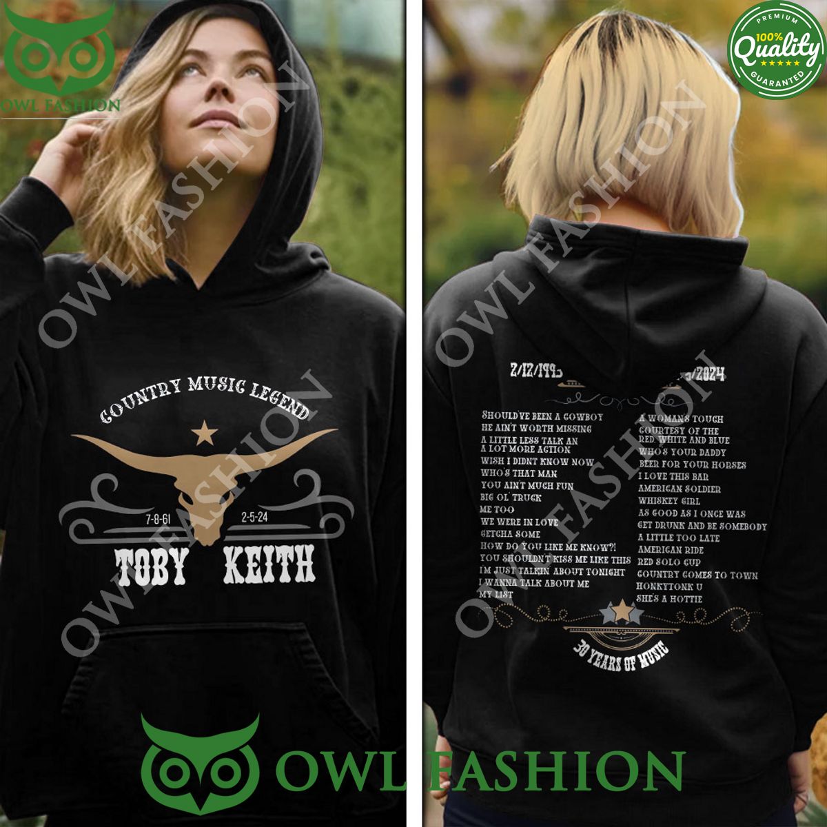 Toby Keith 30 Years Country Music Legend 3D Tshirt Hoodie